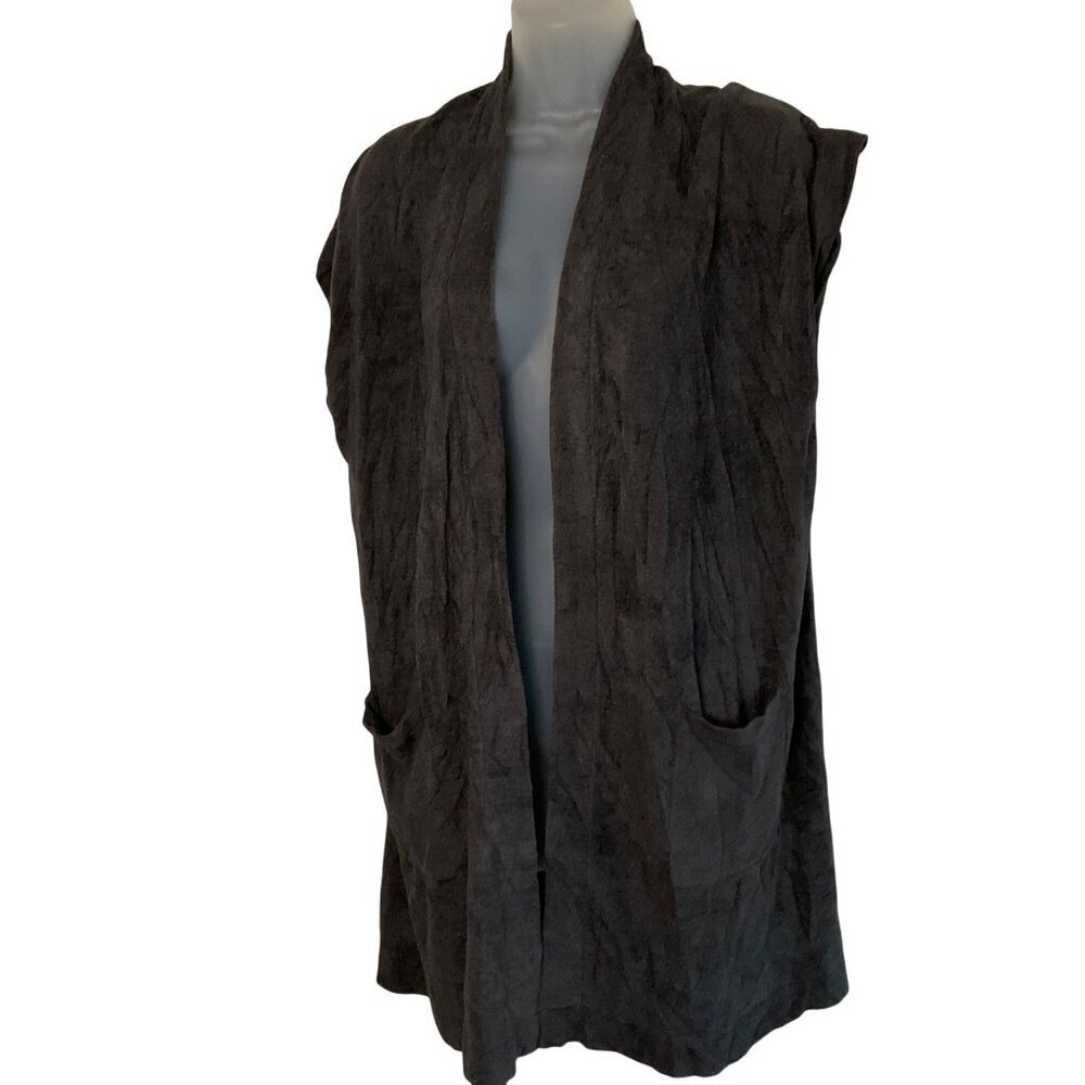 Barefoot Dreams CozyChic Ultra Lite Knit Vest With Pockets Size L cardigan open - Picture 8 of 12